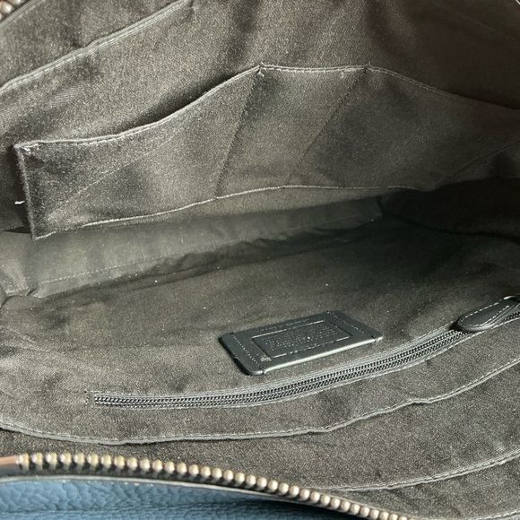 Coach Graham Stripe Blue Leather Unisex Tote Bag Work Laptop Crossbody - Picture 10 of 12